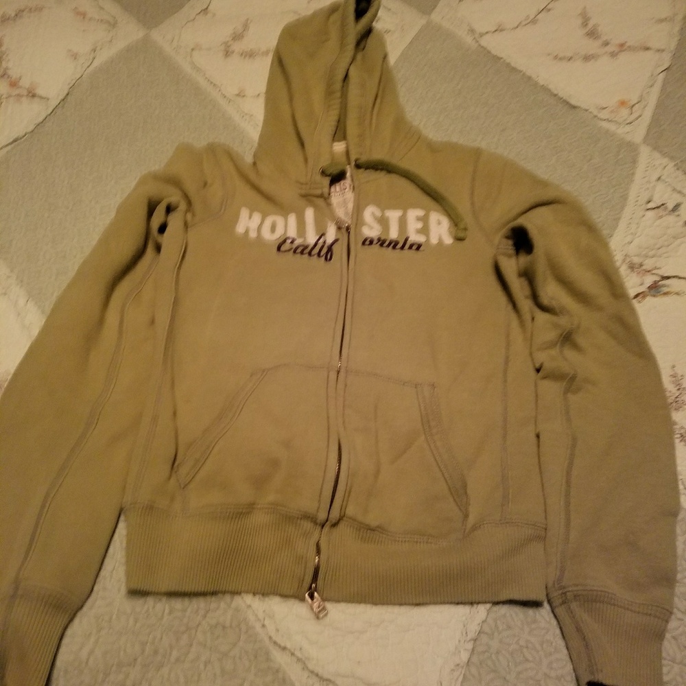 Green Hollister zip up